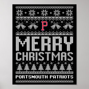 Poster Logotipo do Portsmouth Patriots Feliz Natal Ugly S