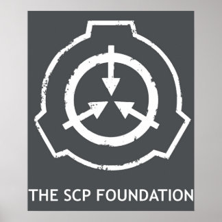 Poster Logotipo do SCP Foundation branco, com proteção
