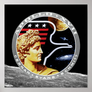 Poster Logotipo do Símbolo da Missão da NASA Apollo 17
