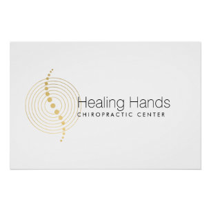 Póster Logotipo dos círculos Dourados da Abstrato quiropr