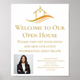 Poster Logotipo Dourado da Empresa Imobiliária Casa Abert