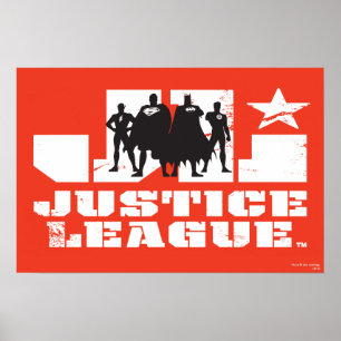 Póster Logotipo e personagem da Liga da Justiça