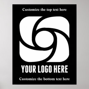 Poster Logotipo Empresarial Personalizado Preto Branco Ma