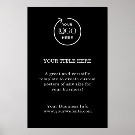 Poster Logotipo Empresarial | Preto Minimalista Moderno S