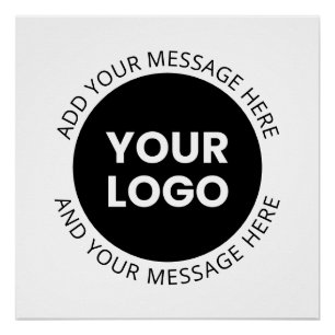 Póster Logotipo Empresarial & Texto Editável Branco & Pre