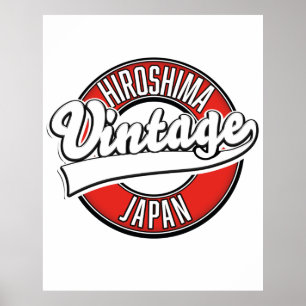 Poster Logotipo estilo vintage Hiroshima Japão