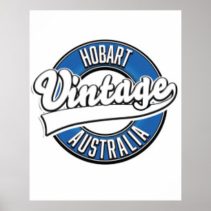 Poster logotipo estilo vintage Hobart Austrália
