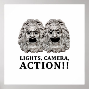 Poster Logótipo gráfico de conceito em ação