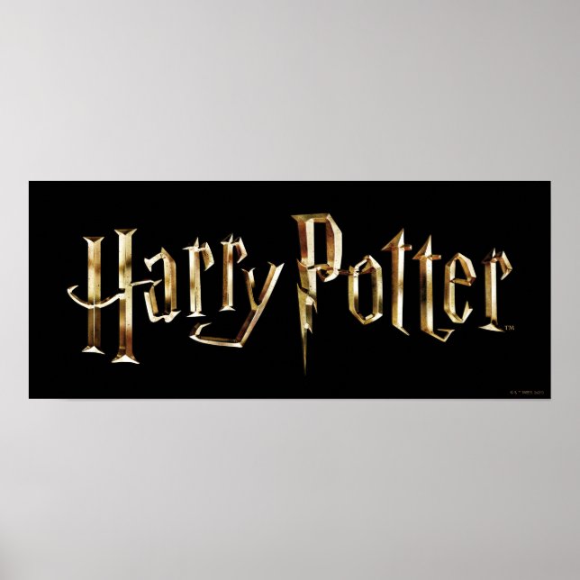 Poster Logotipo Harry Potter Dourado (Frente)