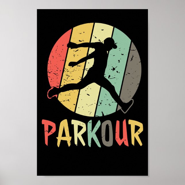 Poster Logotipo Parkour em Retro Farben (Frente)