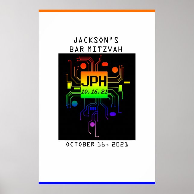Poster Logotipo Personalizado do Evento Mitzvah do bar (Frente)