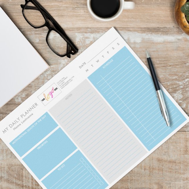 Poster Logotipo Personalizado Planejador Diário Azul Mode (Criador carregado)