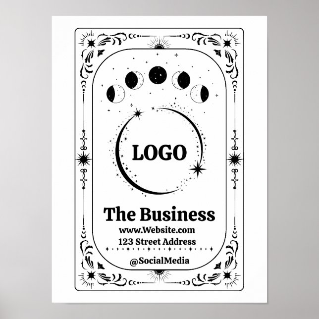 Poster Logotipo Personalizado Tarot Celestial Zódiaco Yog (Frente)