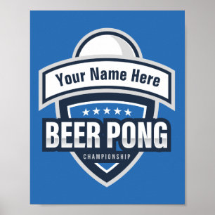 Poster Logotipo personalizável do Beer Pong