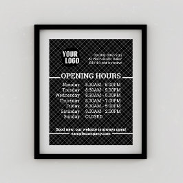 Poster Logotipo Personalizável E Horas De Abertura De Neg