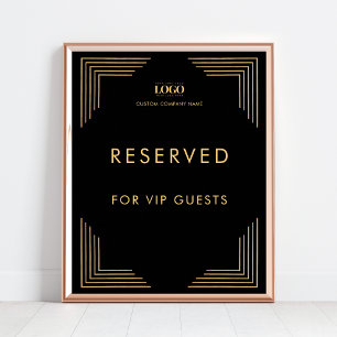 Poster Logotipo preto e Dourado Evento VIP Sinal de Mesa 