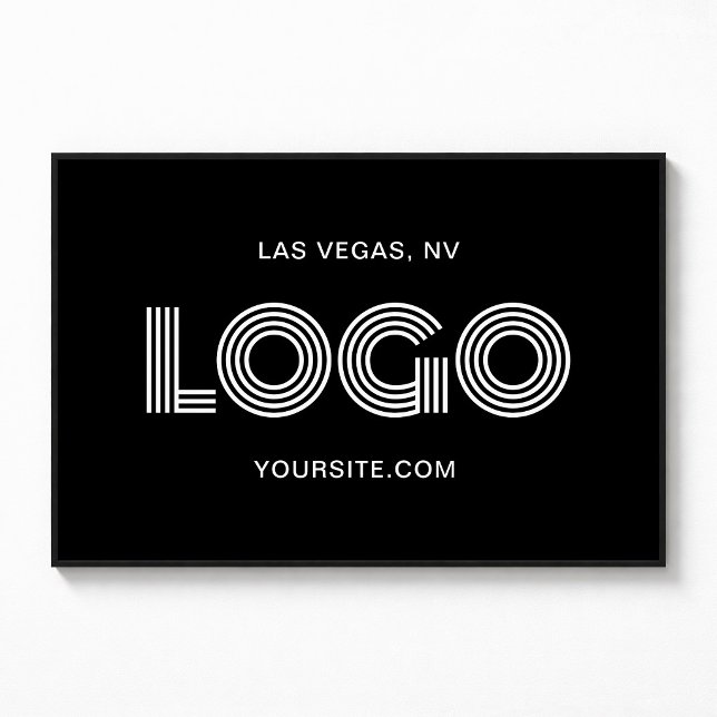 Poster Logotipo Retangular Moderno Preto e Branco (Black and White Modern Rectangular Logo Poster)