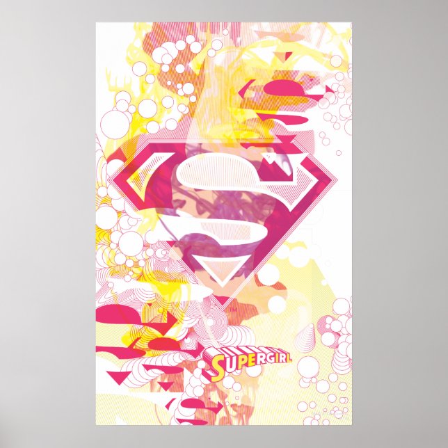 Póster Logotipo Retro da Supergirl (Frente)