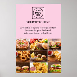 Poster Logotipo Rosa Bege | Branding Promocional de Fotos