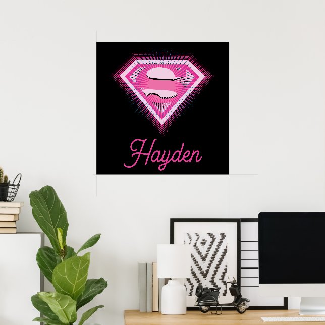 Poster Logotipo Rosa da Supergirl (Escritório em casa)