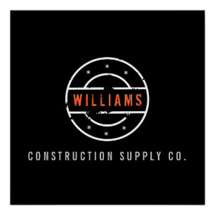 Póster Logotipo russo gravado em preto