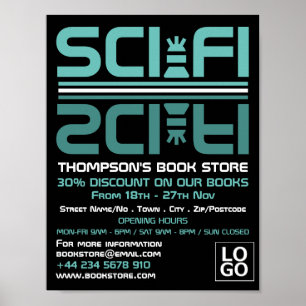 Poster Logotipo SciFi, Publicidade na Loja de Livros