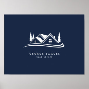 Poster Logotipo simples para uso doméstico Marinho Blue R
