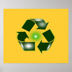Poster Logotipo verde grande 27,42" do reciclar x 23"