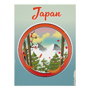 Póster Logotipo viagem do Japão