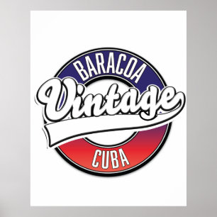 Poster Logotipo vintage Baracoa Cuba