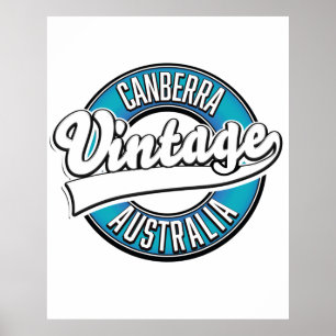 Poster logotipo vintage Canberra Austrália