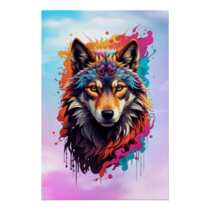 Póster Logotipo Wolf Animal Design-87694