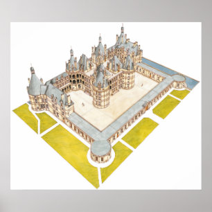 Póster Loir-et-Cher de Castelo de Chambord Chambord