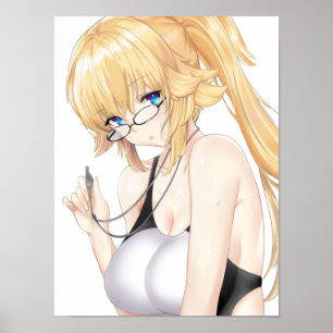 Poster Loira Waifu com óculos