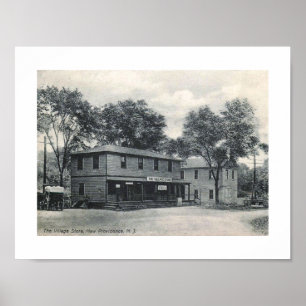 Póster Loja da Vila, Nova Providência, New Jersey Vintage