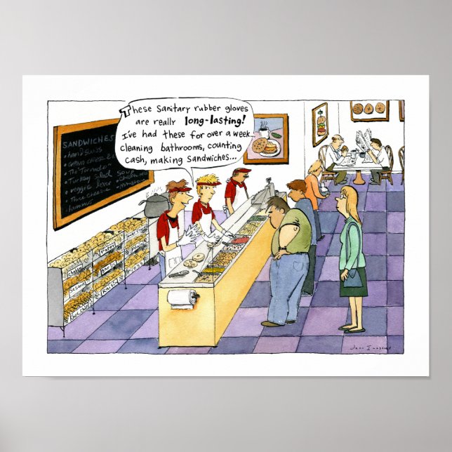 Poster Loja de Bagel de Desenho Animado (Frente)