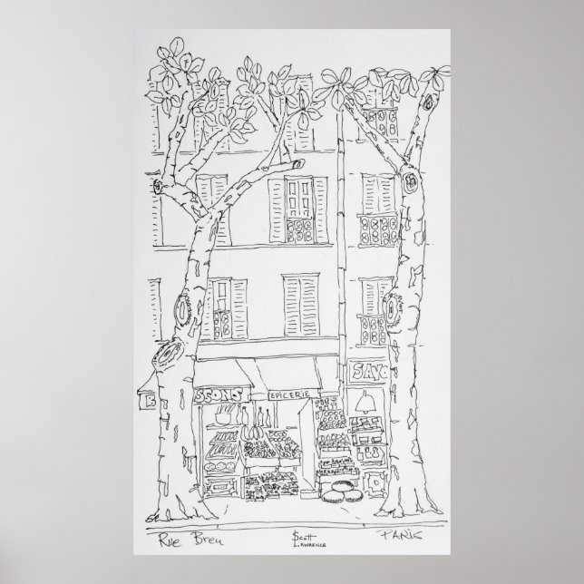 Póster Loja de Conveniência | Rue Brea, Paris, França (Frente)