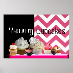 PÓSTER LOJA DE CUPCAKES DELICIOSOS NO DESERTO/ CHEVRON BR