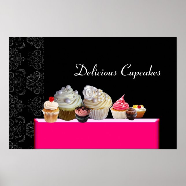 Poster LOJA DE CUPCAKES DELICIOSOS NO DESERTO, Rosa Viole (Frente)