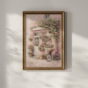 Poster Loja de Flores com Bicicleta