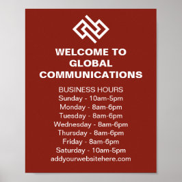 Poster Loja de Horário Comercial Personalizado da Empresa