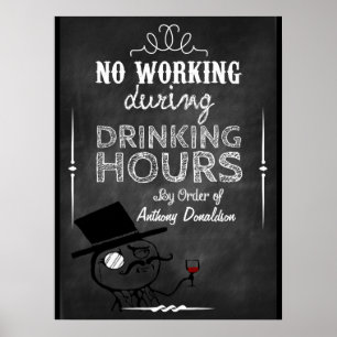 Póster Loja de Humor Vinho Quadro de Giz Personalizado