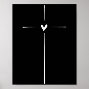 Poster Loja de Natal Uni Moderno Coração Preto Religioso