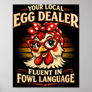 Poster Loja de Ovos Local Fazenda de Frango Engraçada Vin