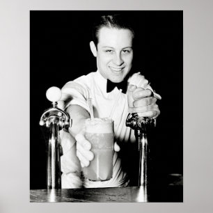 Póster Loja de Refrigerantes, 1936. Foto Antiga