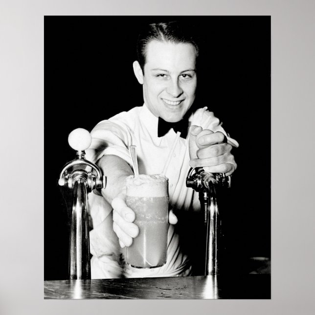 Póster Loja de Refrigerantes, 1936. Foto Antiga (Frente)