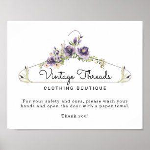 Poster Loja de Roupas Lavação das Mãos Banheiro