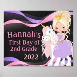 Poster Loja de Unicórnio e Princesa Primeiro Dia de Aula 