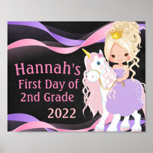 Poster Loja de Unicórnio e Princesa Primeiro Dia de Aula 