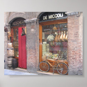 Póster Loja italiana com uma bicicleta